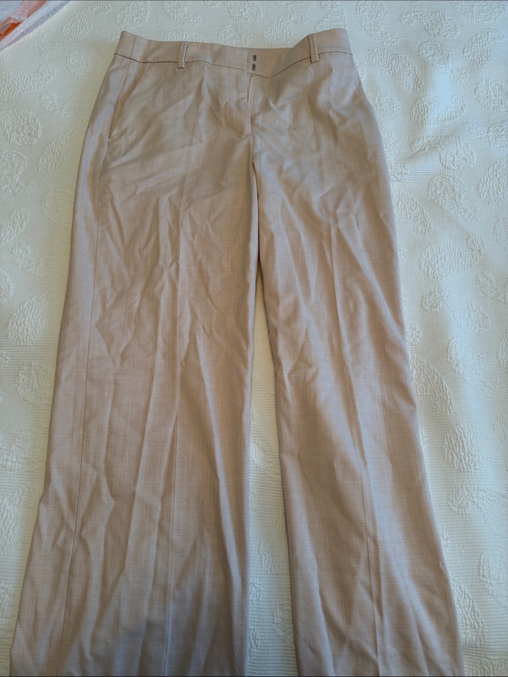 RW&CO. Women's Light Beige Straight-Leg Trousers